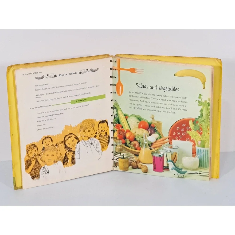 Betty Crocker New Boys and Girls Cookbook 1970 Vintage Spiral Bound Gloria Kamen